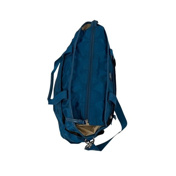 Coach Signature Nylon Teal Tote Carry On Multi Purpose Diaper/Travel Bag F77577 - Picture 15 of 16